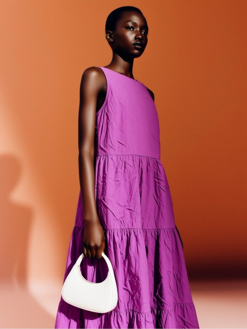 Sleeveless Purple Tiered Maxi Dress